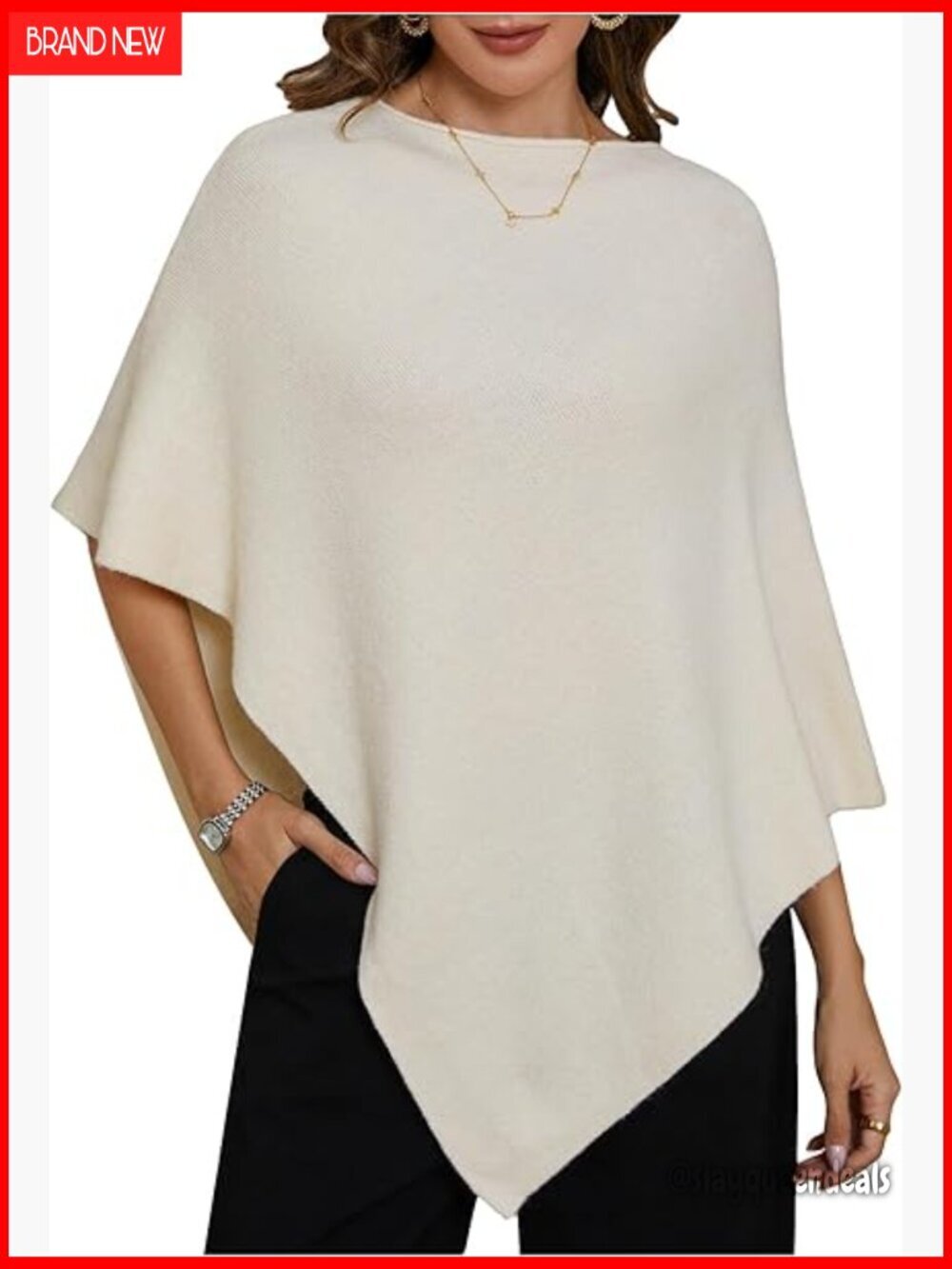 Loose Fit Pullover Sweater Cape, Boat Neck, Lightweight Knit Top
